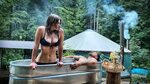 DIY WOOD FIRED "HIPPIE" HOT TUB JACUZZI // OFF GRID LIVING -